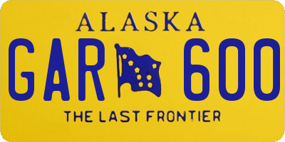 AK license plate GAR600