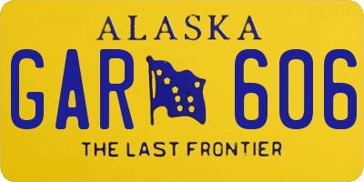 AK license plate GAR606