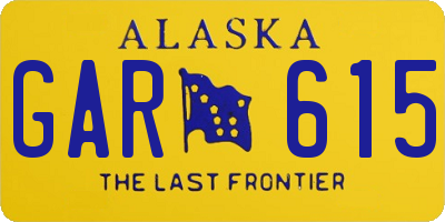 AK license plate GAR615