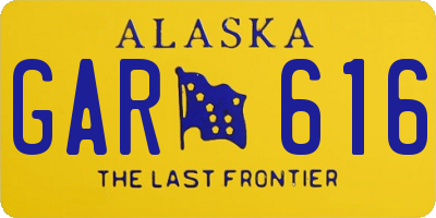 AK license plate GAR616