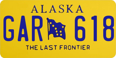 AK license plate GAR618
