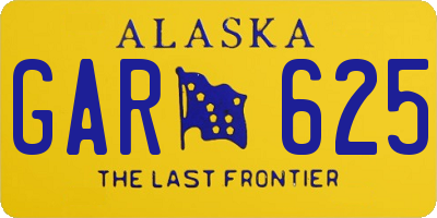 AK license plate GAR625