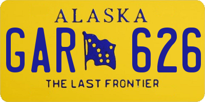AK license plate GAR626