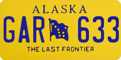 AK license plate GAR633