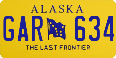 AK license plate GAR634