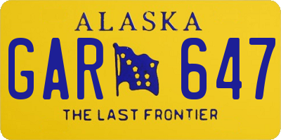 AK license plate GAR647