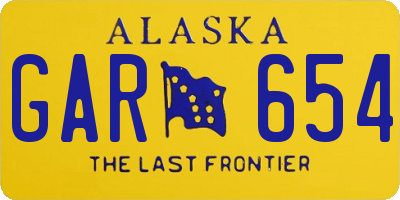 AK license plate GAR654