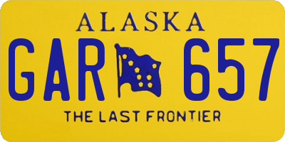 AK license plate GAR657