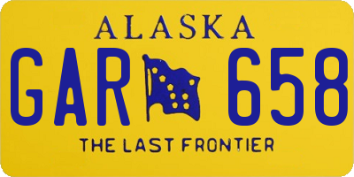 AK license plate GAR658