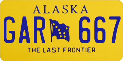 AK license plate GAR667