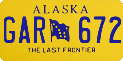 AK license plate GAR672