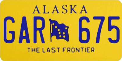 AK license plate GAR675