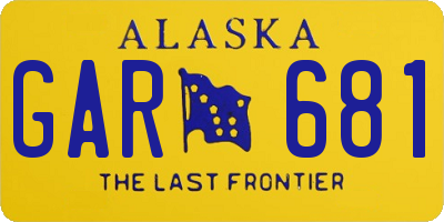 AK license plate GAR681