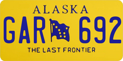 AK license plate GAR692