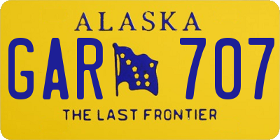 AK license plate GAR707