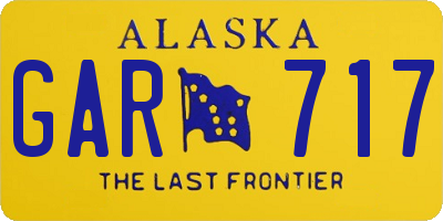 AK license plate GAR717