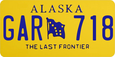 AK license plate GAR718