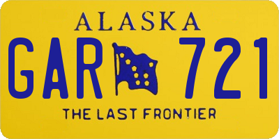AK license plate GAR721