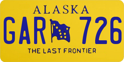 AK license plate GAR726