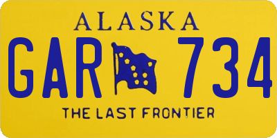 AK license plate GAR734