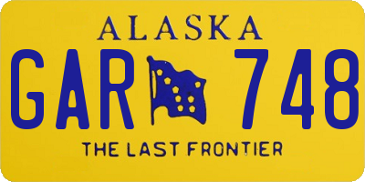 AK license plate GAR748