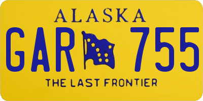 AK license plate GAR755