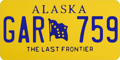 AK license plate GAR759