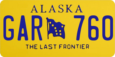 AK license plate GAR760