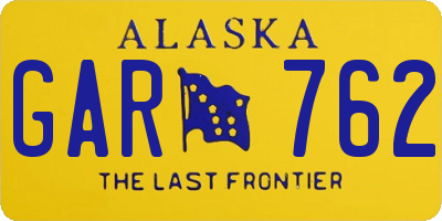 AK license plate GAR762