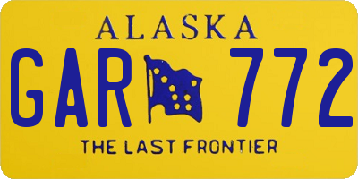 AK license plate GAR772