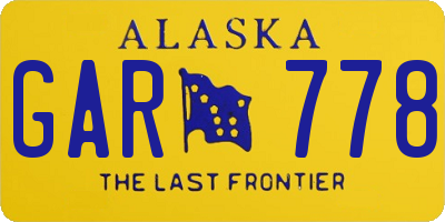 AK license plate GAR778