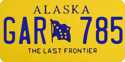 AK license plate GAR785