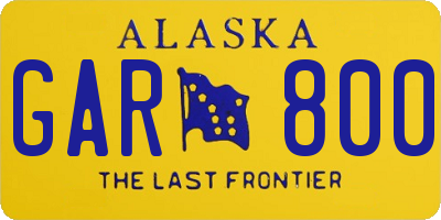 AK license plate GAR800