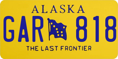 AK license plate GAR818
