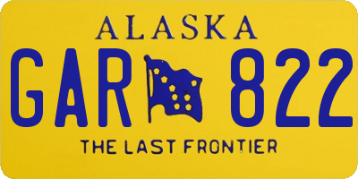 AK license plate GAR822