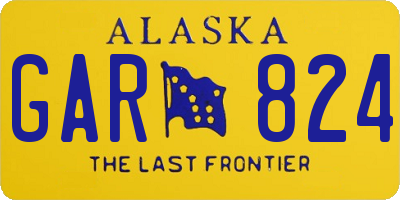 AK license plate GAR824
