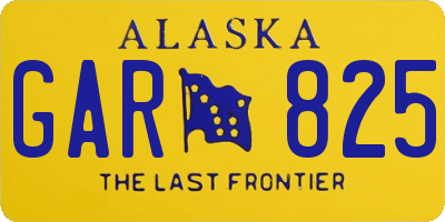 AK license plate GAR825