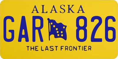 AK license plate GAR826