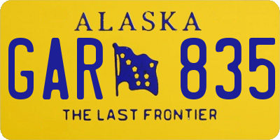 AK license plate GAR835