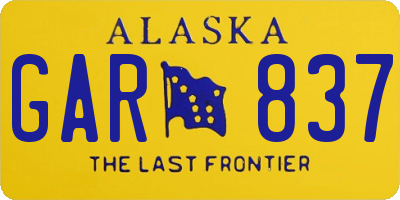 AK license plate GAR837