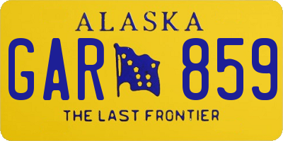 AK license plate GAR859