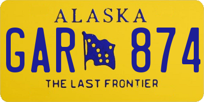AK license plate GAR874