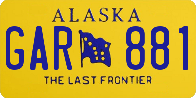 AK license plate GAR881