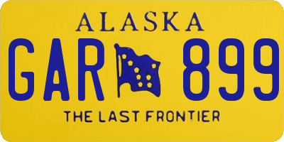 AK license plate GAR899