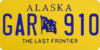 AK license plate GAR910