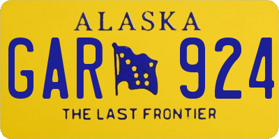 AK license plate GAR924