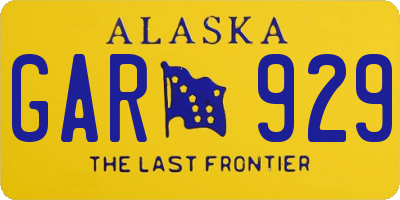 AK license plate GAR929