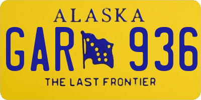 AK license plate GAR936