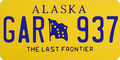 AK license plate GAR937