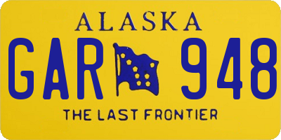 AK license plate GAR948